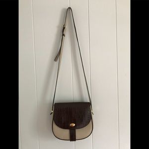 Bally crossbody purse handbag cream brown